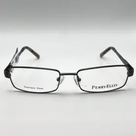 52-17-135 Perry Ellis 296a-3 Pe Metal Full Rim Eyeglass Frames Gunmetal Gray