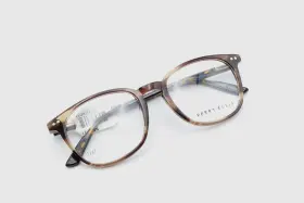 51-19-140 Perry Ellis 416-2 Pe Brown Eyeglass Frames Flex Hinges T117
