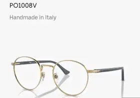 0po1008v-1078 Persol Po1008v Gold 52 Mm Unisex Eyeglasses Made In Italy