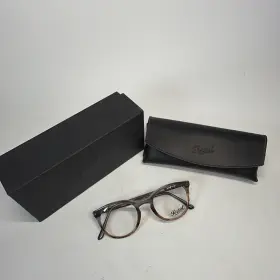 0po3259v Persol Eyeglasses Mens Round 5551 Striped Grey Brown Demo Lens 48mm