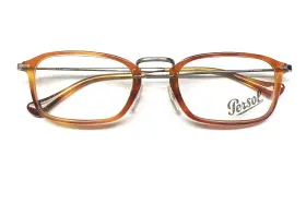 52-21-140 Persol 3044-v 96 Eyeglasses Frames Glasses Brown Havana And Silver