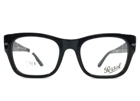 52-21-145 Persol 3297-v Eyeglasses Frames 95 Polished Black Square Full Rim