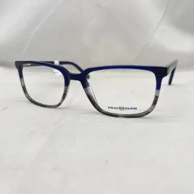 Hv722 Phat Farm 803926548072 Farms Mens Large Square Full Rim Eyeglasses Blue/grey Stripe