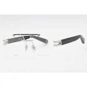 Vpp087m Philipp Plein Mens Eyeglasses Palladium With Semi-gloss Black Parts 0k07
