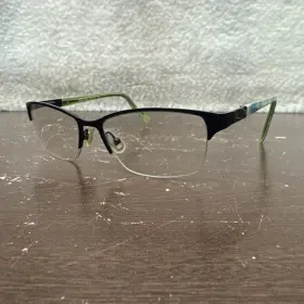53-16-135 Phoebe Couture P272 Coutuer Eyeglasses Womens Black Metal Half Rim Frames Only