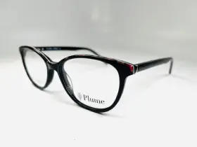 Plume 876230038720 Thin And Light Black Robin Eyeglasses With Colorful Brow Accent 50/16/140