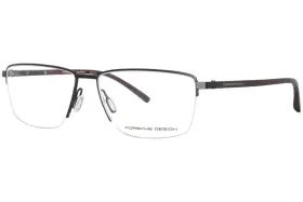 P8399-a Porsche Design P8399 Eyeglasses Mens Black Semi Rim Rectangle Shape 57mm