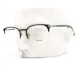 52-20-145 Prada 02n-1o1 Vpr 57y Semi Rimless Eyeglasses Glasses Matte Navy Blue
