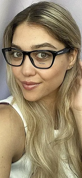 40tf Prada 0t4f Vpr 52mm Black Cat Eye Womens Eyeglasses Frame