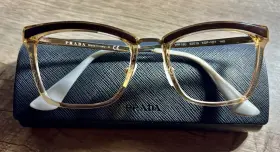 52-19-145 Prada 123y Eyewear Vpr 15u Ki5 Blue Gray Clear Silver Eyeglasses