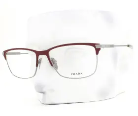 12g-1o1 Prada Eyeglasses Vpr 55z Glasses Matte Bordeaux Gunmetal 57mm With Pouch