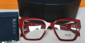 15d-1o1 Prada Vpr 09z 51/17 140 Eyeglasses Red Etruscan Marble Cateye With Case