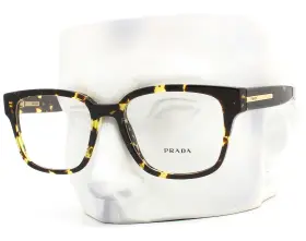 16o-1o1 Prada Vpra09 Eyeglasses Glasses Crystal Brown Yellow Havana 54mm With Case