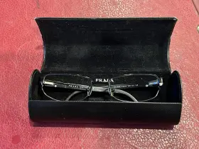 1bo-1o1 Prada Vpr 64h Black Silver Half Rim Eyeglasses Frames 51-18 135 Italy