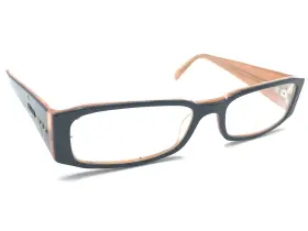 2bx-1o1 Prada Vpr 10f Black Orange Eyeglasses Frames 53-16 135 Italy Designer