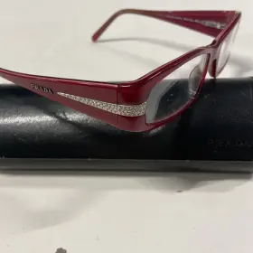 700-101 Prada Glasses Vpr12h 51 15 With Case Clear Red Frames Only