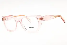 A18v19q1o1 Prada Pr A18v 19q1o1 Eyeglasses Transparent Peach Pink Frame 52mm