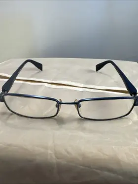 Prada Acc-101 Vps 50b 51-17 140 Blue Eye Glasses Frames Only Metal Red Logo