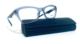 55-18-135 Prada Cae-1o1 Vpr 16n Transparent Blue Black Rx Eyeglasses Mm Italy