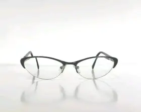 53-17-135 Prada Far-1o1 Vpr 54p Eyeglasses Black Half Rim Cat Eye Frames Bent