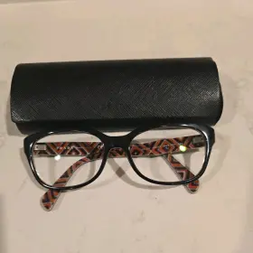 Mas-1o1 Prada Authentic Vpr 20p 52mm Black On Tribal Print Frames Glasses Italy