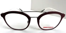 U60-1o1 Prada New Sport Vps 02h Round 50mm Brown Mens Eyeglasses Frame Italy