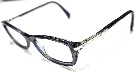 Jax-1o1 Prada Vpr04p Sm Blue Oval Silver Eyeglasses Frame 52-17 135 Italy W Case