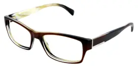 Eap-1o1 Prada Vpr06o 53mm Brown On Beige Horn Eyeglasses Frames Only Italy