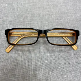 Prada Vpr07e 1ax-1o1 54-14-140 Black On Orange Eyeglass Frames