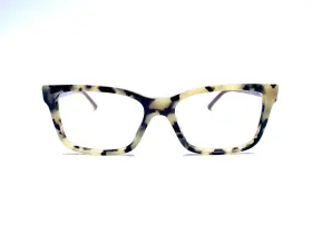 Prada Vpr17v Black Beige Yellow Square Tortoise Leopard Glasses Italy 52 16 135
