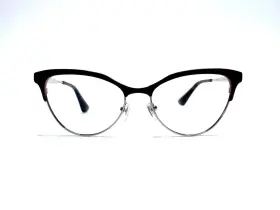 Uf6-1o1 Prada Vpr55s Red Burgundy Silver Cat Eye Glasses Italy 52 16 140