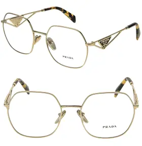 Pr59zv Prada Vpr59z Tampo Gold Triangle Logo Metal Eyeglasses Optical Frame 59z 54 Mm