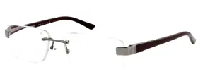 7jq-1o1 Prada Vpr66l 55mm Matte Gunmetal Brown Rimless Eyeglasses Frames Italy