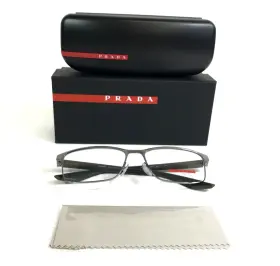 57-17-145 Prada Vps50p Linea Rossa Eyeglasses Frames 5av-1o1 Matte Green Silver