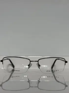 Pt103 Primary Pt107 Gunmetal Titanium Semi-rimless Eyeglasses 53mm