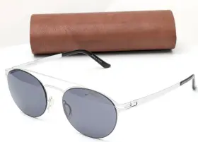 8108-1022 Prodesign Denmark Sunglasses 8108 1022 Silver Frames With Grey Lenses Unisex 51mm