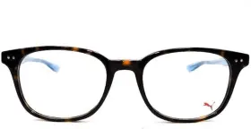 Pe00880c0s Puma Authentic 001 Tortoise Shell With Teal Demo Lens Eyeglasses - 51 Mm