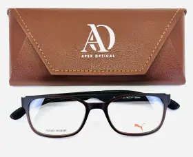 48-17-135 Puma Pu15440 Br Brown Orange Unisex Square Full Rim Eyeglasses B 35