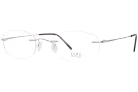 Pure 886895305426 Airlock Seven-sixty 412 046 Titanium Eyeglasses Silver Rimless 49mm