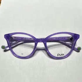 50-19-140 Pure P-6007 514 Purple Full Rim Plastic Eyeglass Frames Unisex