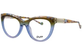 P-7001 Pure 445 Eyeglasses Womens Aqua Ombre Full Rim Cat Eye 50mm