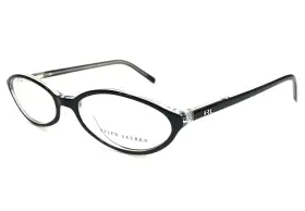 51-16-135 Ralph Lauren Rl6011 Petite Eyeglasses Frame 5011 Black On Clear Oval