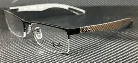 Rx8412 Ray-ban 053672060867 2503 Black Rectangle 52 Mm Unisex Eyeglasses