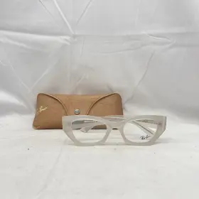 Rx7330 Ray-ban 056262483725 Zena Thick Chunky Cat Eye Geometric Eyeglasses Cloudy Warm White