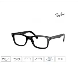 0rx5228 Ray-ban New Rb 5228 2000 Black Authentic Designer Frames Eyeglasses 50-17