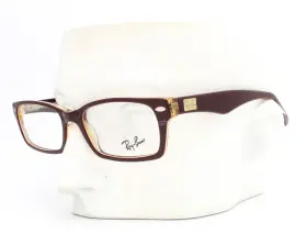 52-18-140 Ray-ban 5372 Rb 5206 Eyeglasses Glasses Burgundy Red On Clear