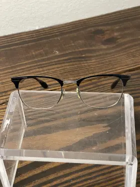 6346-2861 Ray-ban Optics Unisex Polished Black Metal Full Rim Eyeglasses Frame