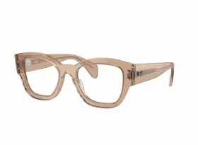 8353 Ray-ban Optical 056262037690 Rx 7681v Jorge Transparent Light Brown Eyeglasses