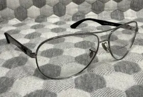 Ram5122ab Ray-ban Aviator Pilot Eyeglass Frames Polished Gunmetal Carbon Fiber