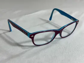 Ray-ban Rb1555 Kids Purple Over Aqua Blue Eyeglasses Frames 3763 48-16-130